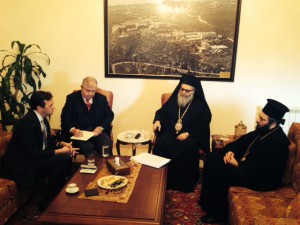 Ambassador John B. Craig meeting Greek Orthodox Patriarch of Antioch in Lebanon in 2014.