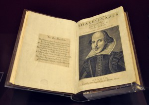 first folio - shakespeare book open
