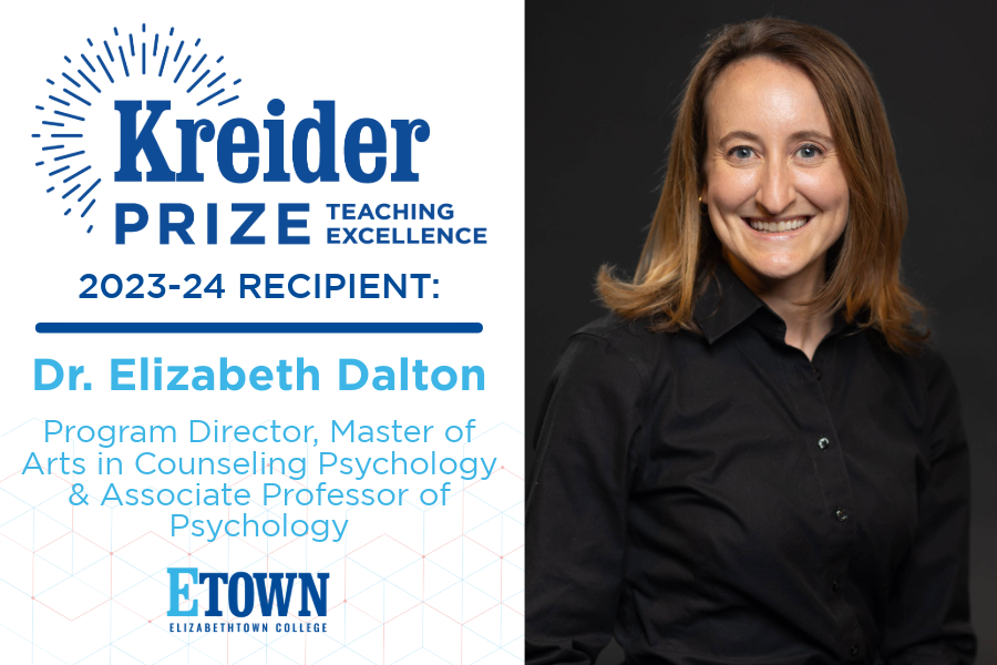 Elizabethtown College Announces 2023-24 Kreider Prize for Teaching Excellence Recipient