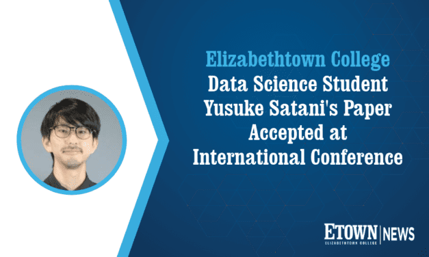 Elizabethtown College Data Science Student Yusuke Satani’s Paper Accepted at International Conference