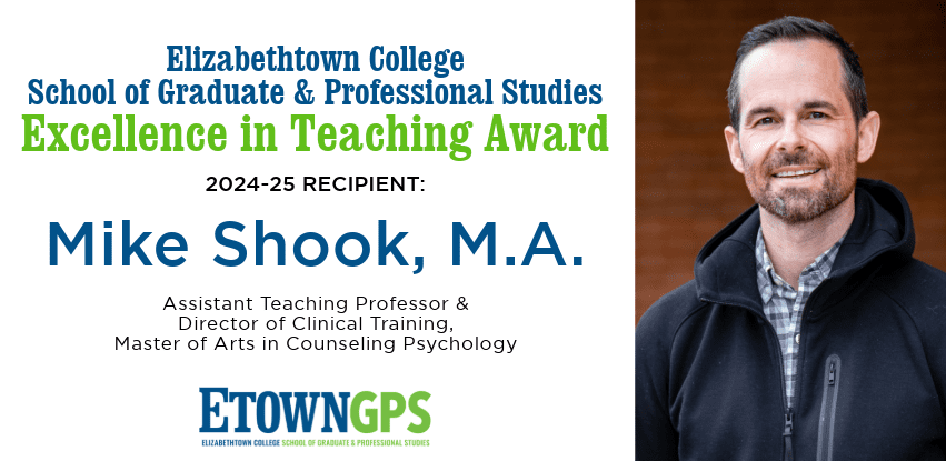 Elizabethtown College School of Graduate and Professional Studies Announces 2024-25 Faculty Teaching Excellence Award Recipient