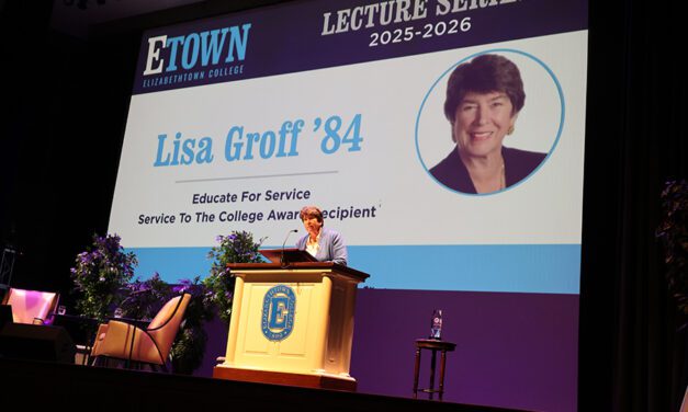 Elizabethtown College Honors 2025-26 Educate For Service: Service To The College Award Recipient at Annual Leffler Lecture
