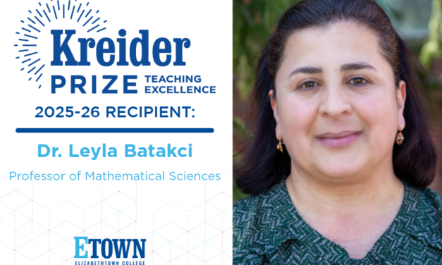 Elizabethtown College Announces 2025-26 Kreider Prize for Teaching Excellence Recipient