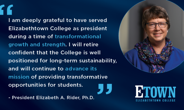 Elizabethtown College President Elizabeth A. Rider Announces Retirement